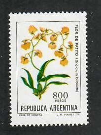 Argentina; Scott 1348; 1982;  Unused; NH; Flowers