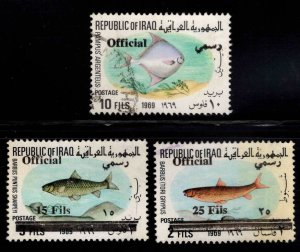 Iraq Scott o312-o313 Used Official  overprint Fish set