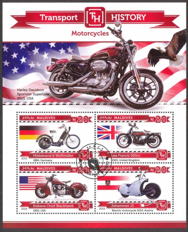 Maldives 2015 Motorcycles Sheet Used / CTO