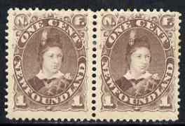 Newfoundland 1880-82 Prince of Wales 1c dull brown horiz ...