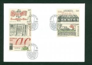 Sweden. FDC 1983 Printing in Sweden 500 Year. Engraver Sjooblom-Jakus-Franzen.