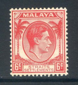 Straits Settlement 6c Scarlet SG282 Mounted Mint