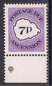 Ascension 1986 QE2 7p Postage Dues SG D4 MNH ( D754 )