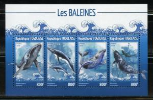 TOGO 2019 WHALES  SHEET  MINT NH