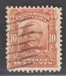 US Stamp #307 10c Pale Red Brown Webster USED SCV $3.00