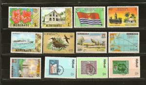 Kiribati Lot of 12 Different 1970's-1980's Commemorative Stamps MNH