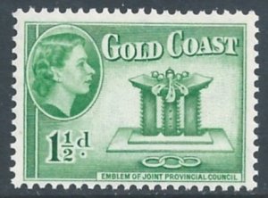 Gold Coast #150 NH 1 1/2p Queen Elizabeth Defin. - Council Emblem