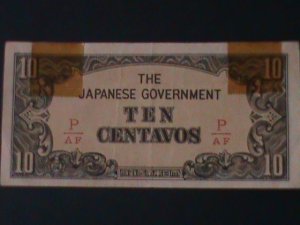 PHILIPPINES-1942-JAPANESE OCCUPATION-WW II-$0.10 CENTAVOS-LIGHTLY CIR-VERY FINE