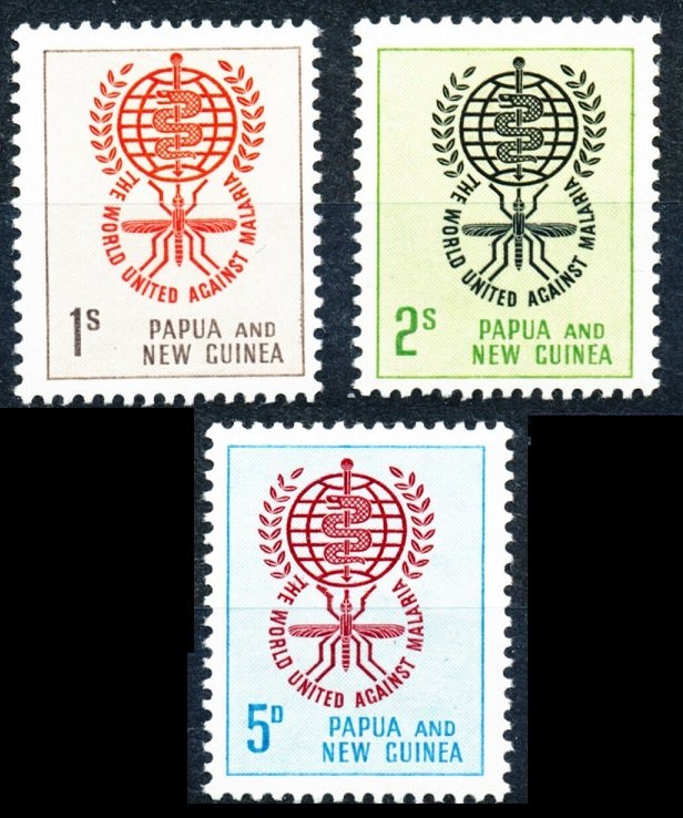 Papua New Guinea 1962 Sc#164/166 MOSQUITO-MALARIA-WHO-MEDICINE Set (3) MNH