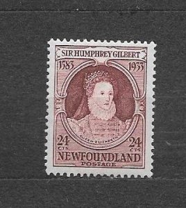 CANADA-NEWFOUNDLAND-1933,Sc#224, MLH, VF,  QUEEN ELIZABETH I. WATERMARKED.