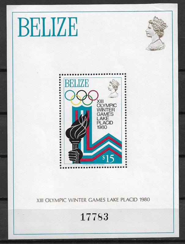 1980 Belize 470 XIII Winter Olympics MNH S/S