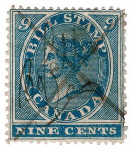(I.B) Canada Revenue : Bill Stamp 9c (1864)