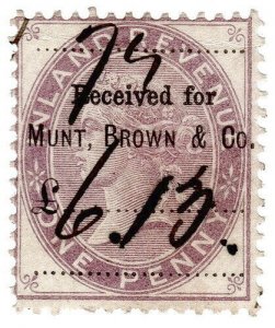 I.B QV Commercial Overprint : Munt Brown & Co