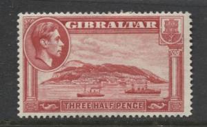 Gibraltar - Scott 109 - KGVI Pictorials -1938- MH - Single 1.1/2d Stamp