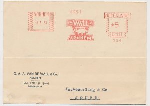 Meter card Netherlands 1933 Whale - Arnhem