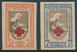 Estonia #B5-6 NH Nurse & Wounded Soldier - Imperf