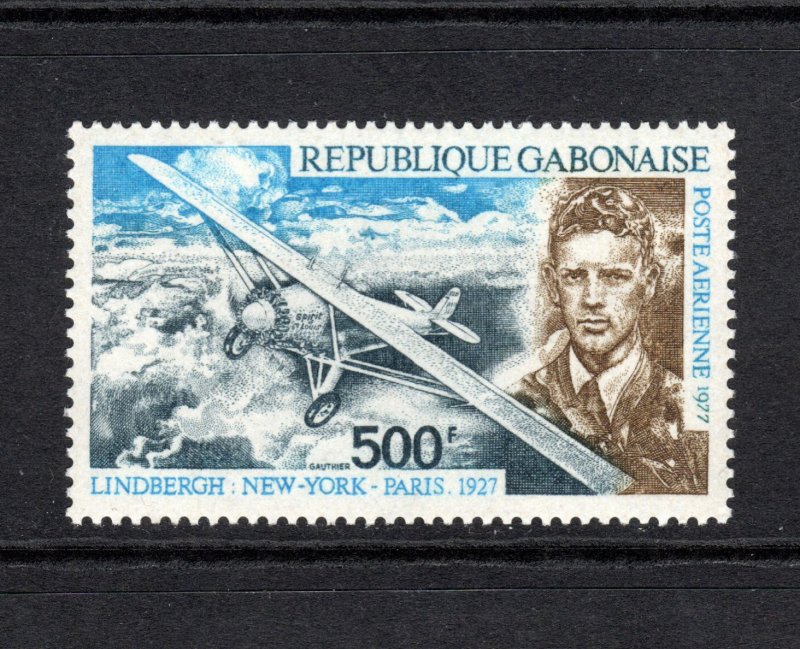 Gabon (1977) C195 50th Anniversary of Lindbergh Flight VF HR
