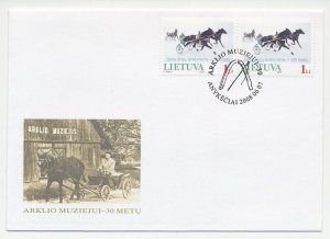 Cover / Postmark Lithuania 2008 Horse race