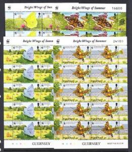 Guernsey Scott 586-589 Mint NH mini-sheets (Catalog Value $63.00) WWF