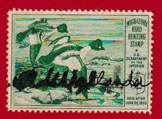 US SCOTT#RW16 1949 $2 GOLDENEYE DUCKS - USED