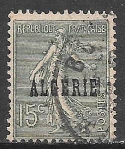 Algeria 9: 15c Overprint, used, just F