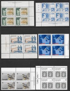 CANADA (230) Blocks and Imprint Blocks of 4 ALL Mint Never Hinged FV=C$73++