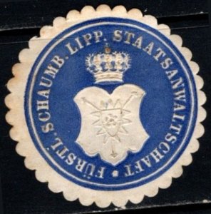 Vintage Germany Letter Seal District Of The Prince Of Lippe