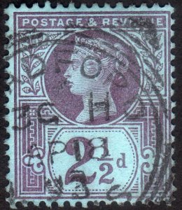 1887, Great Britain, 2 1/2p, Used, Sc 114, Sg 201