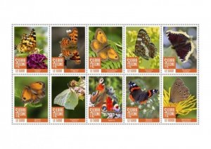 Sierra Leone - 2020 Butterflies, Painted Lady, Comma - 10 Stamp Sheet SRL200426a