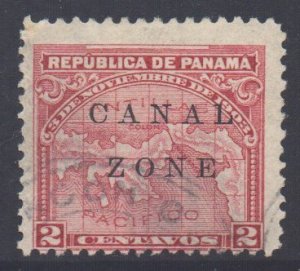 Panama Canal Zone Scott 10 - SG10, 1904 Map 2c used