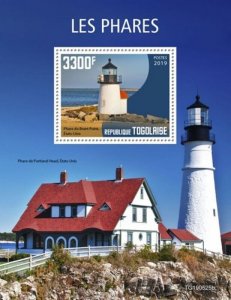 Togo - 2019 Lighthouses on Stamps - Stamp Souvenir Sheet - TG190525b