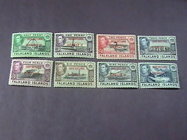 FALKLAND ISLANDS/SOUTH SHETLANDS # 5L1--5L8 -MINT/HINGED-COMPLETE SET-KGVI-1944