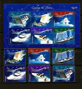 NEW ZEALAND Sc 1819-24a NH SET+S/S of 2002 - BOATS. SC$17+