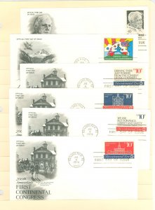 US 1526/1547 1974 6 different U/A FDC's