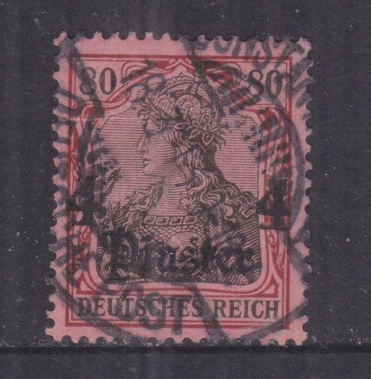 GERMAN PO TURKEY, 1905 Lozenges watermark, 4pi. on 80pf., used.