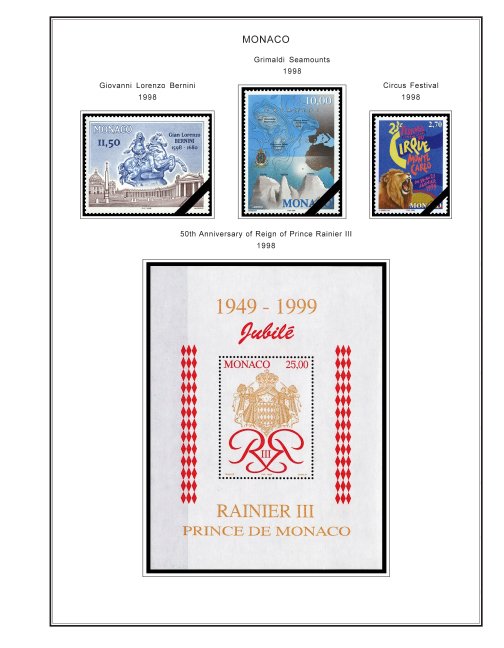 COLOR PRINTED MONACO 1885-2010 STAMP ALBUM PAGES (346 illustrated pages)