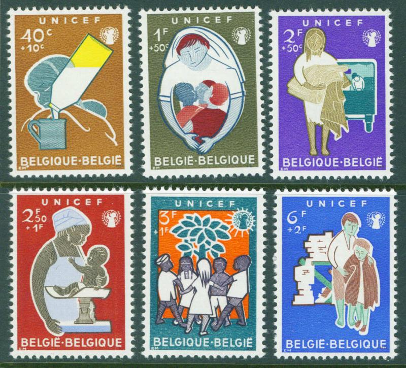 Belgium Scott B672-672  MH* 1960 semi postal Unicef set