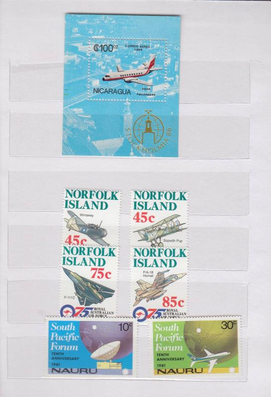 COLLECTION of AIRCRAFT / AVIATION Stamps Different Countries in Small Stock Book