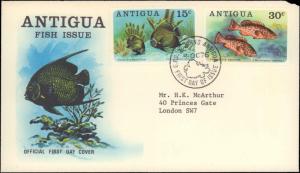 Antigua, Worldwide First Day Cover, Fish