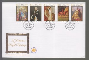 Isle of Man -  2002  Royal Paintings set of 5   on FDC