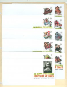 US 3944a-k 2005 complete set of 11 U/A FDCs with digital color postmarks, Jim Henson and the Muppets