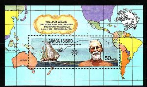 Samoa-Sc#406a- id9-unused NH sheet-Maps-William Willis-UPU-1974-