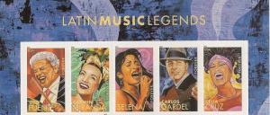 US 4497-4501 4501a Latin Music Legends forever header strip (5 stamps) MNH 2011 