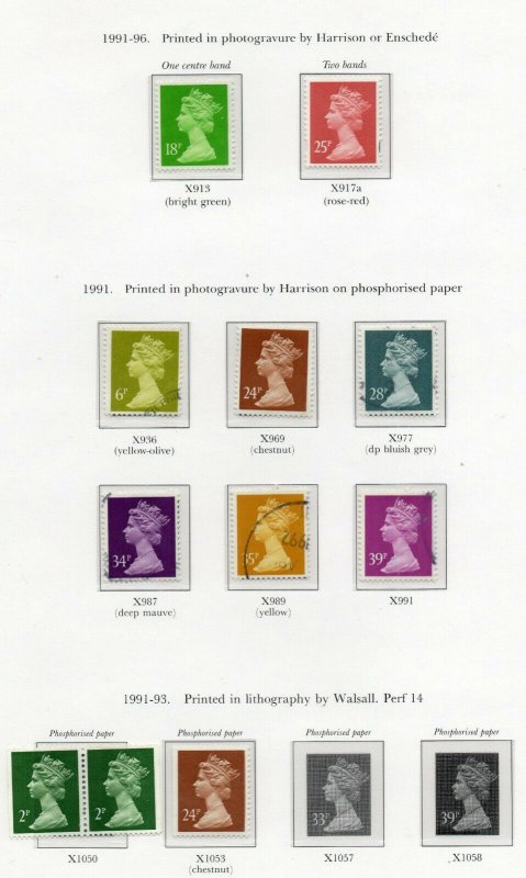 1971-1996 Collection of in excess of 350 Machin Definitives Unmounted Mint/Used