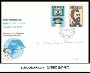 RHODESIA - 1976 CENTENARY OF 1st TELEPHONE TRANSMISSION - 2V - FDC