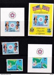 Liberia 1976 American Bicentennial sheets Imperf+stamps  MNH 16163