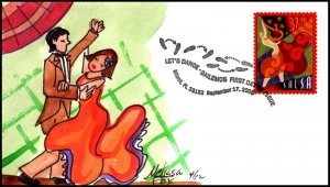 Scott 3940 37 Cents Salsa Dancing Mellisa Fox Hand Painted FDC 4 Of 12