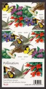 2007 Flowers Pollination Sc 4156d 41c Booklet of 20 complete mint as issued