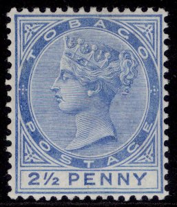 TOBAGO QV SG16a, 2½d bright blue, LH MINT. Cat £18.