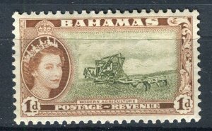 BAHAMAS; 1954 early QEII pictorial issue fine Mint hinged 1d. value